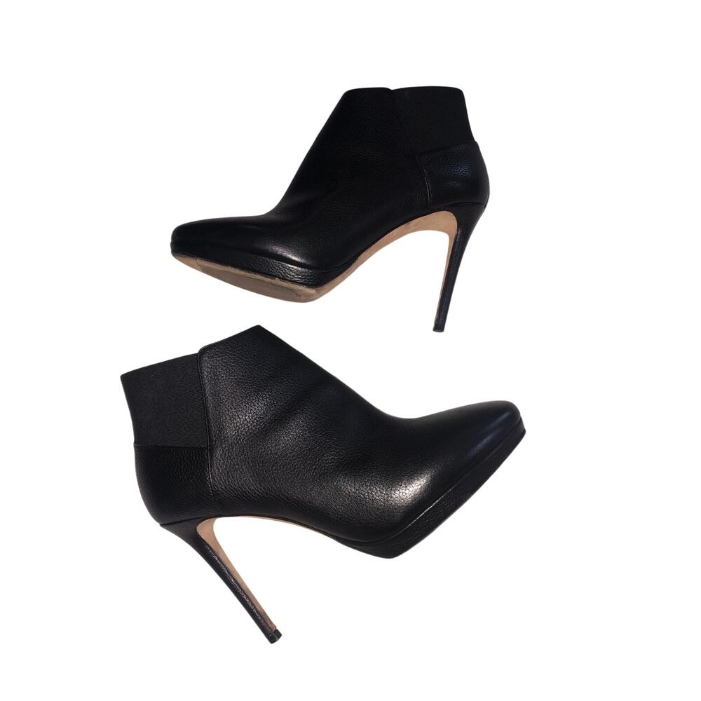 Jimmy Choo Talula 100 Ankle Booties Black Leather Size 39 8.5/9 Stiletto Luxe
